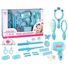 Набор парикмахера Girls Club "Модница", 21 предмет, музыкальный фен со светом, в коробке (IT106425)