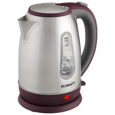 Чайник Scarlett SC-EK21S89, сталь/бордовый