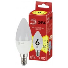 Лампа светодиодная ЭРА ECO LED B35-6W-827-E14 (диод, свеча, 6Вт, тепл, E14) ERA