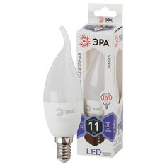 Лампа светодиодная ЭРА LED BXS-11W-860-E14 (диод, свеча на ветру, 11Вт, хол, E14) ERA