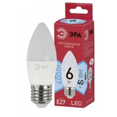 Лампа светодиодная ЭРА ECO LED B35-6W-840-E27 (диод, свеча, 6Вт, нейтр, E27) ERA