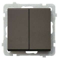 Ospel Sonata Шоколадный металлик Выключатель 2-клавишный, без рамки