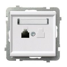 "Ospel Sonata Белый Розетка телефонная 1-я, без рамки"