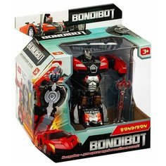 Трансформер 2в1 BONDIBOT робот с щитом и мечом - автомобиль, метал. детали, pull back механ Bondibon
