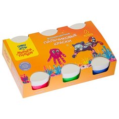 Мульти-Пульти краски пальчиковые Морские приключения Енота (ПК_10243), 60 мл, 6 цв.