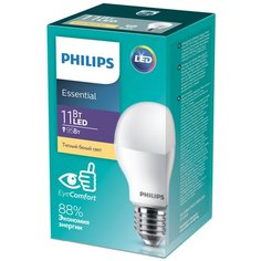 Лампа светодиодная Philips Essential LED 3000К, E27, 11Вт