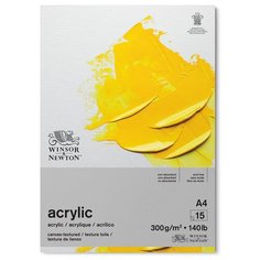 Бумага для акрила, масла Альбом-склейка для акрила Winsor&Newton "Acrylic Paper", 15л., А4, 300 гр/м2.