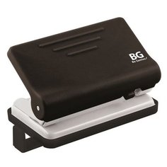 Дырокол "Active" до 10 л., пластиковый, с линейкой, с фиксатором, черно-белый, картонная коробка, 12/72 шт. в упак. BG®