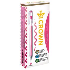 CROWN Набор гелевых ручек Hi-Jell Color, 0.7 мм, 12 шт, HJR-500H, розовый цвет чернил