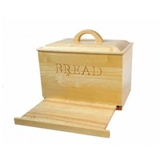Хлебница деревянная с крышкой и выдвижной доской для нарезки Wood Fun