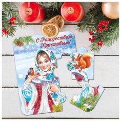 Магнитный пазл Девушка в платке Wood Fun