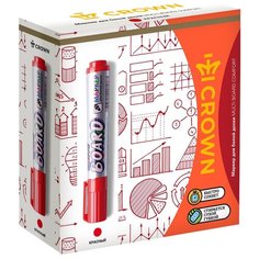 CROWN набор маркеров Multi Board Comfort, красный, 12 шт. (WB-1000)