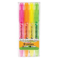 CROWN Набор текстовыделителей Multi Hi-Lighter (H-500-4), 4 шт