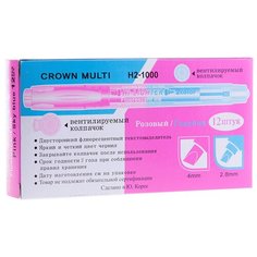 CROWN Набор двухсторонних текстовыделителей Multi Hi-Lighter Twin розовый/голубой, 12 шт.