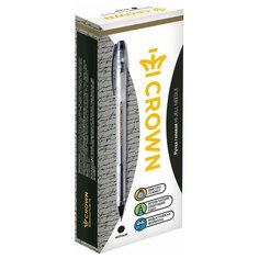 CROWN Набор гелевых ручек Hi-Jell Needle, 0.5 мм, 12 шт, черный цвет чернил