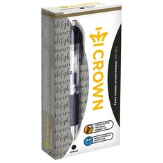 CROWN Набор гелевых ручек CEO Jell, 0.7 мм 12 штук, черный цвет чернил