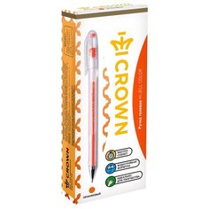 CROWN Набор гелевых ручек Hi-Jell Color, 0.7 мм, 12 шт, HJR-500H, оранжевый цвет чернил