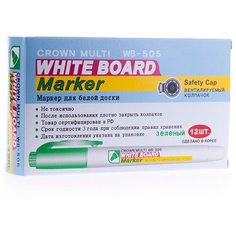 CROWN набор маркеров Multi Board Slim, зеленый, 12 шт. (WB-505)