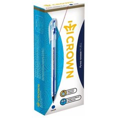 CROWN Набор гелевых ручек Hi-Jell, 12 шт, 0.35 мм, синий цвет чернил