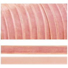 Лента бархатная TBY.LB1076 нейлон шир.10мм цв.гряз.розовый уп.20м Ideal
