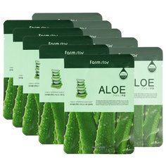 FarmStay Увлажняющая тканевая маска с экстрактом алоэ Visible Difference Mask Sheet Aloe 10шт 23 г