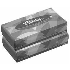 KG8835/2 Набор Бумажные салфетки для лица Kleenex, в серой коробке, 18.6х21.6 см, 100х2 уп