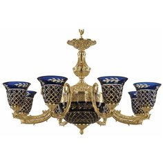 Хрустальная люстра 71212P/8/210 G P2 U Amber-Blue/H-1J Bohemia Ivele Crystal