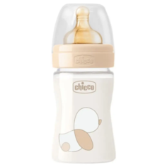 Chicco Бутылочка Original Touch с латексной соской, 150 мл, с рождения, бежевый