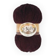 Пряжа Adelia "MARCUS" 60% полиэстер, 40% шерсть №23 т.бордовый - 5 мотков по 100 г