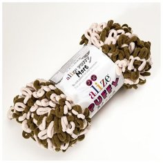Пряжа ALIZE "Puffy more", 100% микрополиэстер, 11,5 м*150 г, 6264 белый хаки