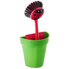 Щетка для мытья посуды + губка на подставке "LADYBUG" "VIGAR" 3190