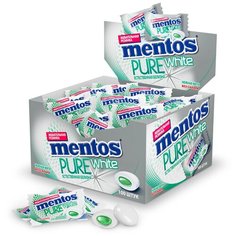 Жевательная резинка MENTOS Pure White Нежная мята, в коробке 100 шт