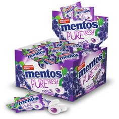 Жевательная резинка MENTOS Pure Fresh Виноград без сахара в коробке 100 шт