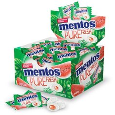 Жевательная резинка MENTOS Pure Fresh Арбуз без сахара в коробке 100 шт