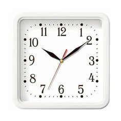 Часы настенные TROYKA 81810835, квадрат, белые, белая рамка, 26х26х3,5 см 452283 Тройка