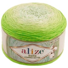 Пряжа Alize Bella Ombre Batik 250г 900м (100% хлопок) (7412 салатовый) 2 шт
