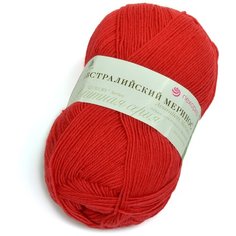 Пряжа для вязания ПЕХ Австралийский меринос (95% мериносовая шерсть, 5% акрил высокообъемный) 5х100г/400м цв.058 коралл Пехорка ПЕХ.австр.МЕ.058