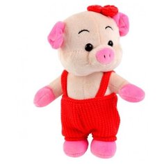 Мягкая игрушка Играем Вместе Поросёнок в коралловом комбинезоне, 17 см