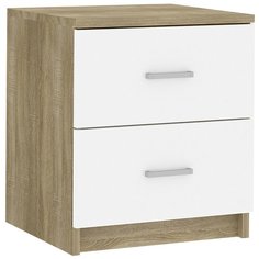 Тумба прикроватная NK-MEBEL Бланка, ШхГхВ: 40х37.5х46.4 см, цвет: дуб сонома/белый глянец