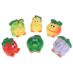 Набор игрушек для ванной ПФК "Игрушки" (Кудесники) "Веселые фрукты" (слива, груша, арбуз, яблоко, клубника) (СИ-186)