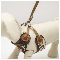 Комплект амуниции Пижон "Рефлекс", размер M, поводок 95 см, шлейка многоразмерная 20-58 см, камуфляж