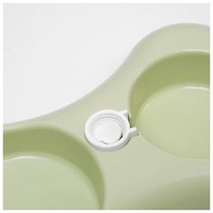 Миска двойная Пижон "Косточка", под бутылку, 30,8*18,5*5 см, зеленая