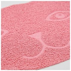 Коврик Пижон 2 в 1, под миску или туалет, "Киса", 40*30 см, пепельно-розовый