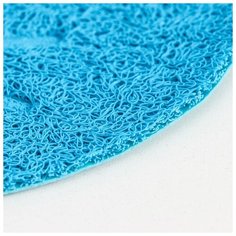 Коврик Пижон 2 в 1, под миску или туалет, "Киса", 40*30 см, голубой