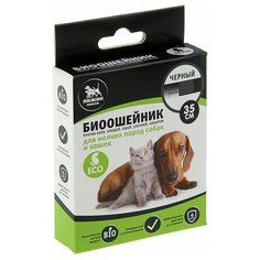 Пижон ошейник от блох и клещей Premium Bio для собак и кошек, 35 см, черный