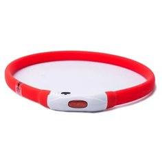 Ошейник Светящийся LED 40 см красный , ZDK Petsy