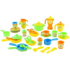 Набор посуды Palau Toys 67906 желтый/зеленый/оранжевый/голубой