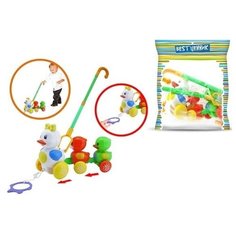 Shenzhen toys Каталка Уточка с утятамина палке и веревке в пакете
