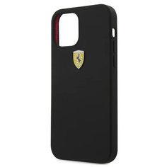 Ferrari для iPhone 12 mini (5.4) чехол On-Track Liquid silicone with metal logo Hard Black
