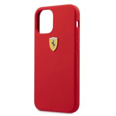 Ferrari для iPhone 12 mini (5.4) чехол On-Track Liquid silicone with metal logo Hard Red